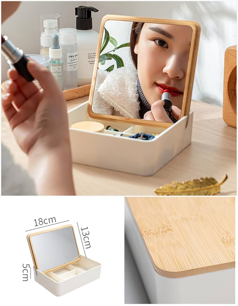 EA 卓上ミラーと収納ボックスセット Amazon.co.jp: IwaiLoft 卓上 収納ケース 鏡付き アクセサリー